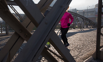 Image showing young  couple jogging