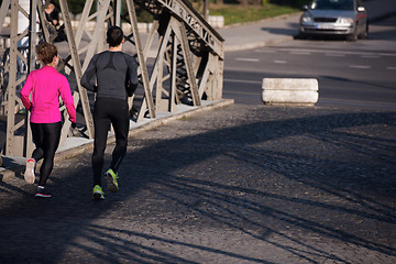 Image showing young  couple jogging