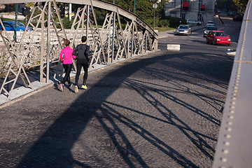 Image showing young  couple jogging