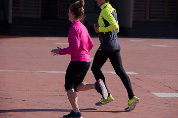 Image showing young  couple jogging