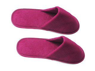 Image showing Pair of pink slippers