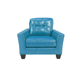 Image showing Blue leather chair