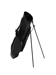 Image showing black golf clubs bag