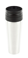 Image showing Aluminum thermos mug isolated