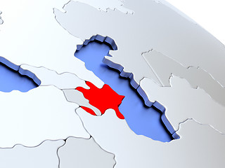 Image showing Azerbaijan on world map