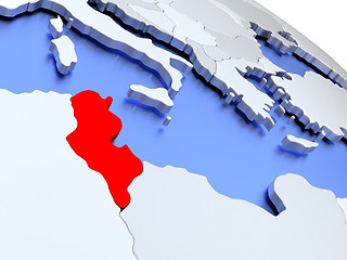 Image showing Tunisia on world map