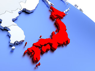 Image showing Japan on world map