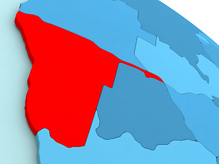 Image showing Namibia in red on blue globe