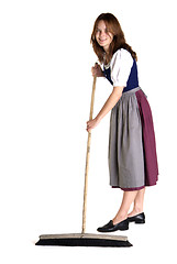 Image showing woman in Dirndl sweeps