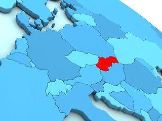 Image showing Slovakia in red on blue globe