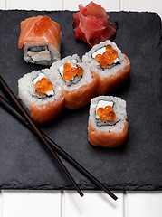 Image showing Salmon and Caviar Sushi