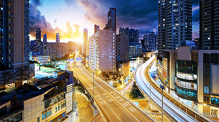 Image showing Hong Kong downtown night