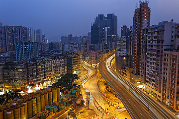 Image showing Hong Kong downtown at night