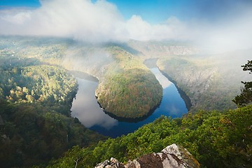 Image showing Foggy morning in amazing nature