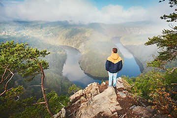 Image showing Foggy morning in amazing nature