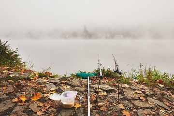 Image showing Fishing in the mysterious fog