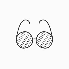 Image showing Eyeglasses sketch icon.