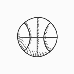 Image showing Basketball ball sketch icon.