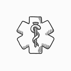 Image showing Medical symbol sketch icon.