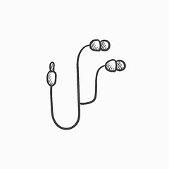 Image showing Earphone sketch icon.