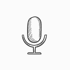 Image showing Retro microphone sketch icon.