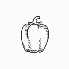 Image showing Bell pepper sketch icon.