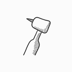 Image showing Dental drill sketch icon.