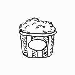 Image showing Popcorn sketch icon.