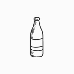 Image showing Glass bottle sketch icon.