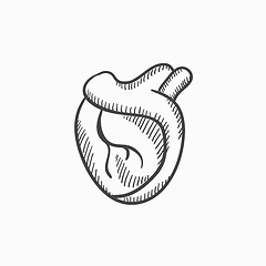 Image showing Heart sketch icon.