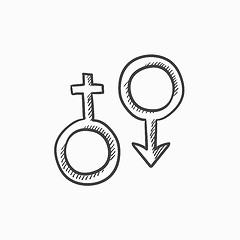 Image showing Male and female symbol sketch icon.