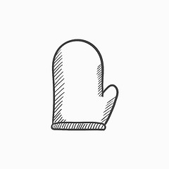 Image showing Kitchen glove sketch icon.
