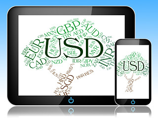 Image showing Usd Currency Represents United States Dollar And Banknote