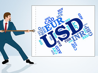 Image showing Usd Currency Means United States Dollar And Currencies