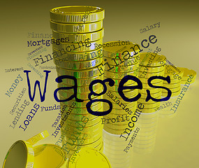 Image showing Wages Word Shows Earn Income And Salary