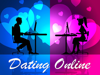 Image showing Dating Online Indicates Sweethearts Romance And Partner