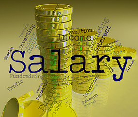 Image showing Salary Word Means Wage Pay And Words