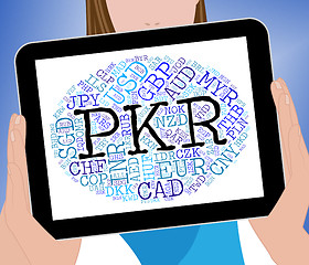 Image showing Pkr Currency Represents Pakistan Rupees And Exchange