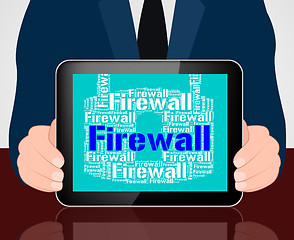 Image showing Firewall Lock Means No Access And Defence