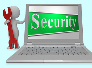 Image showing Security Secure Represents Protect Encrypt And Protected 3d Rend