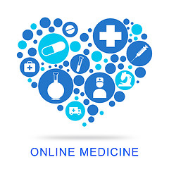 Image showing Online Medicine Indicates Web Site And Antibiotic