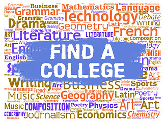 Image showing Find College Means Search Out And Colleges