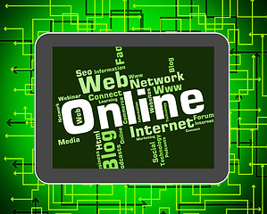 Image showing Online Word Shows World Wide Web And Websites