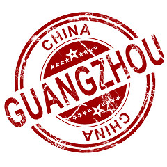 Image showing Red Guangzhou stamp 