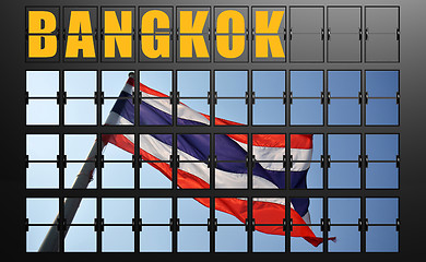 Image showing Airport display board of Bangkok