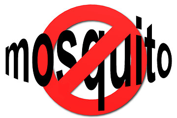 Image showing Stop mosquito sign in red