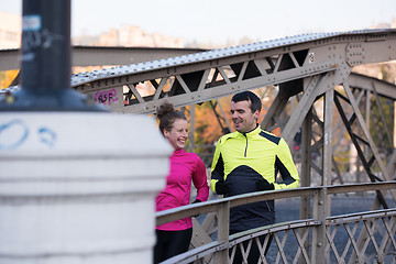 Image showing young  couple jogging