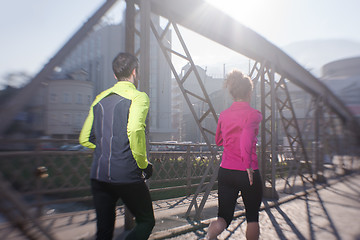 Image showing young  couple jogging