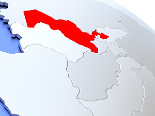 Image showing Uzbekistan on world map