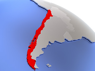 Image showing Chile on world map